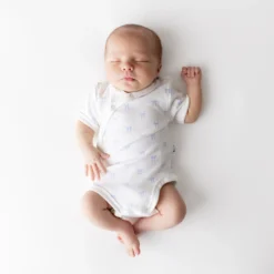 Pointelle Kimono Bodysuit in Sweet Blue Bow