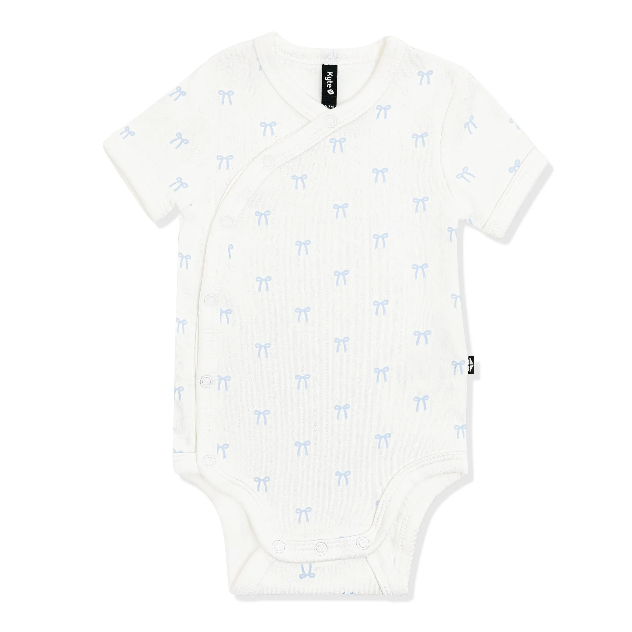 Pointelle Kimono Bodysuit in Sweet Blue Bow