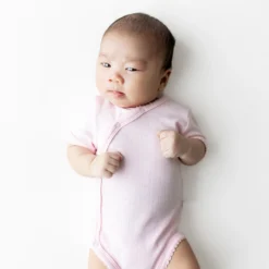 Pointelle Kimono Bodysuit in Sakura