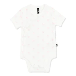 Pointelle Kimono Bodysuit in Sweet Pink Bow