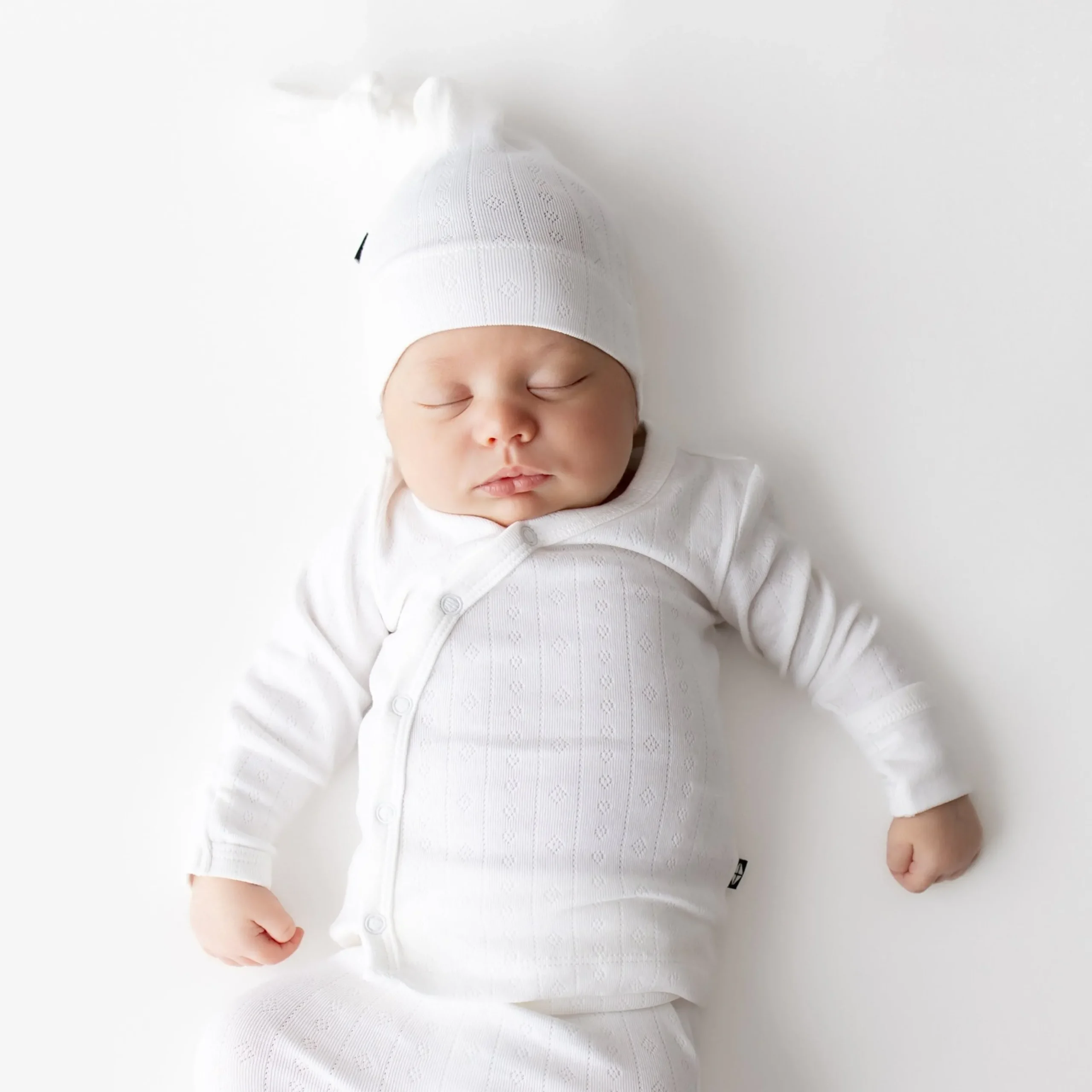 Pointelle Take Me Home Set with Cap in Cloud