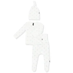 Pointelle Take Me Home Set with Cap in Sweet Blue Bow