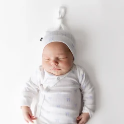 Pointelle Take Me Home Set with Cap in Sweet Blue Bow