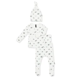 Pointelle Take Me Home Set with Cap in Spray Rose