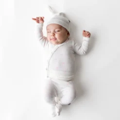 Pointelle Take Me Home Set with Cap in Sweet Pink Bow