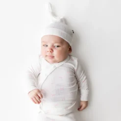 Pointelle Take Me Home Set with Cap in Sweet Pink Bow