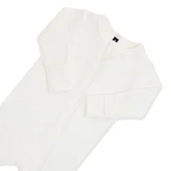 Pointelle Zippered Footie in Cloud