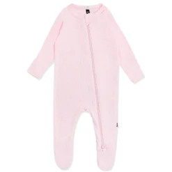 Pointelle Zippered Footie in Sakura