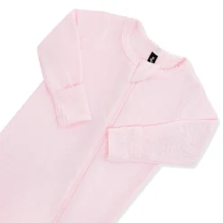 Pointelle Zippered Footie in Sakura