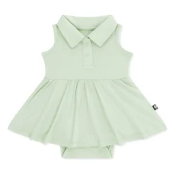 Polo Bodysuit Dress in Basil