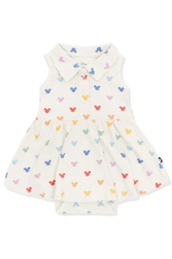 Polo Bodysuit Dress in Pastel Mickey Mouse