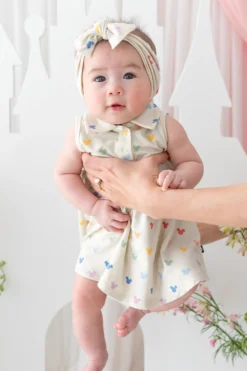 Polo Bodysuit Dress in Pastel Mickey Mouse