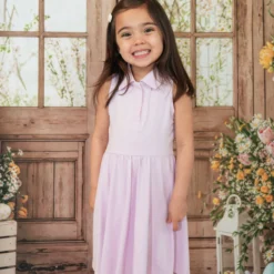 Polo Bodysuit Dress in Thistle