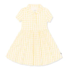 Polo Dress in Gingham Chamomile