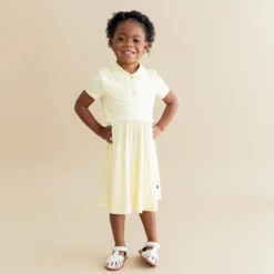 Polo Dress in Gingham Chamomile