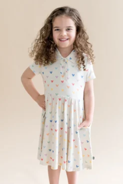 Polo Dress in Pastel Mickey Mouse