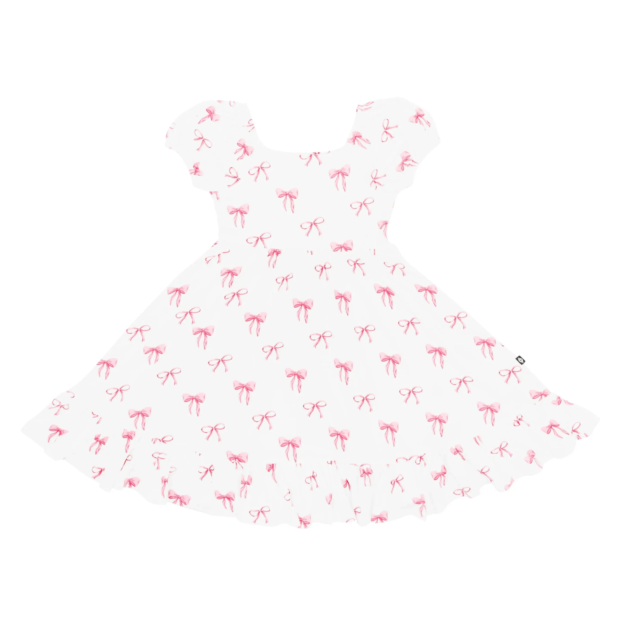 Puff Sleeve Twirl Dress in Bow
