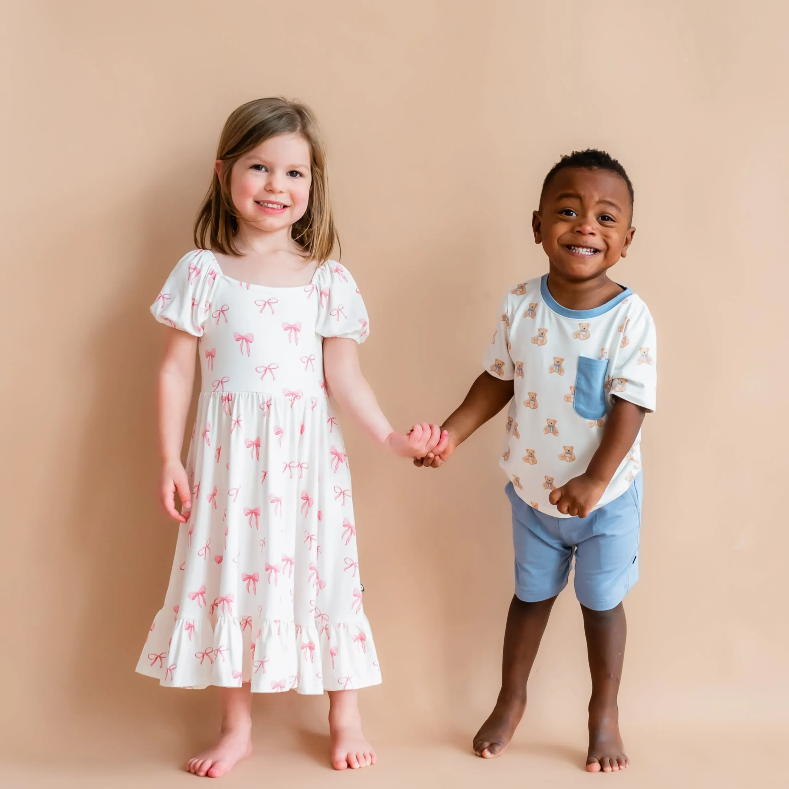 Puff Sleeve Twirl Dress in Bow