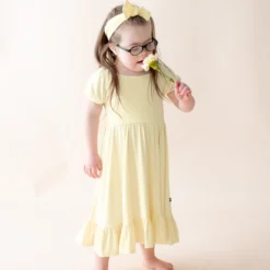 Puff Sleeve Twirl Dress in Chamomile