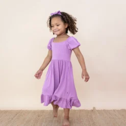 Puff Sleeve Twirl Dress in Poi