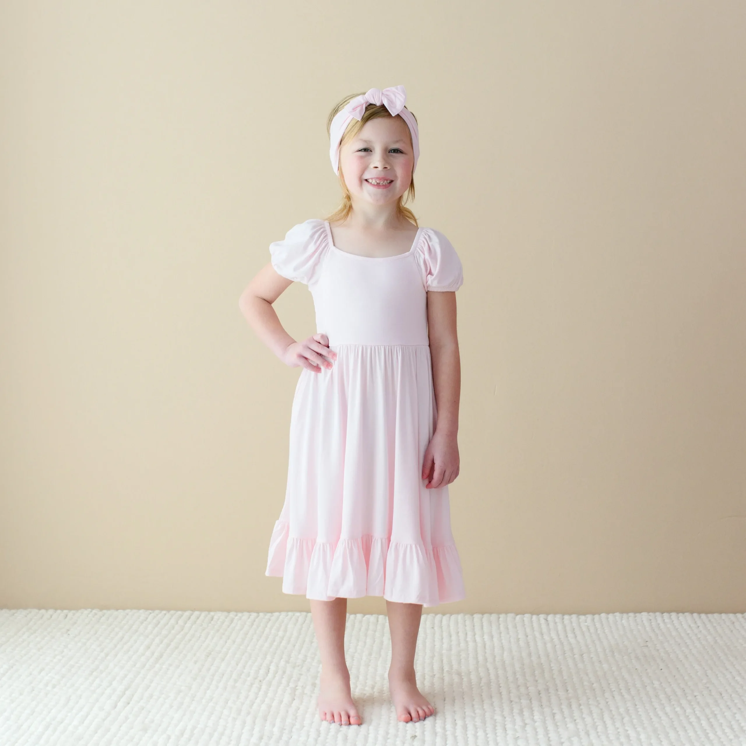 Puff Sleeve Twirl Dress in Sakura