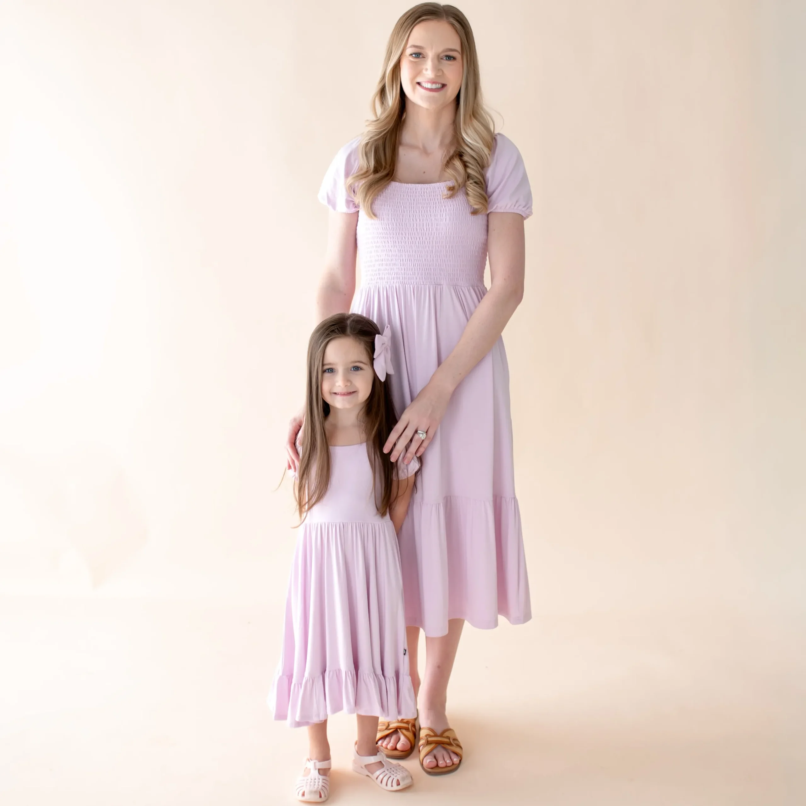 Puff Sleeve Twirl Dress in Thistle