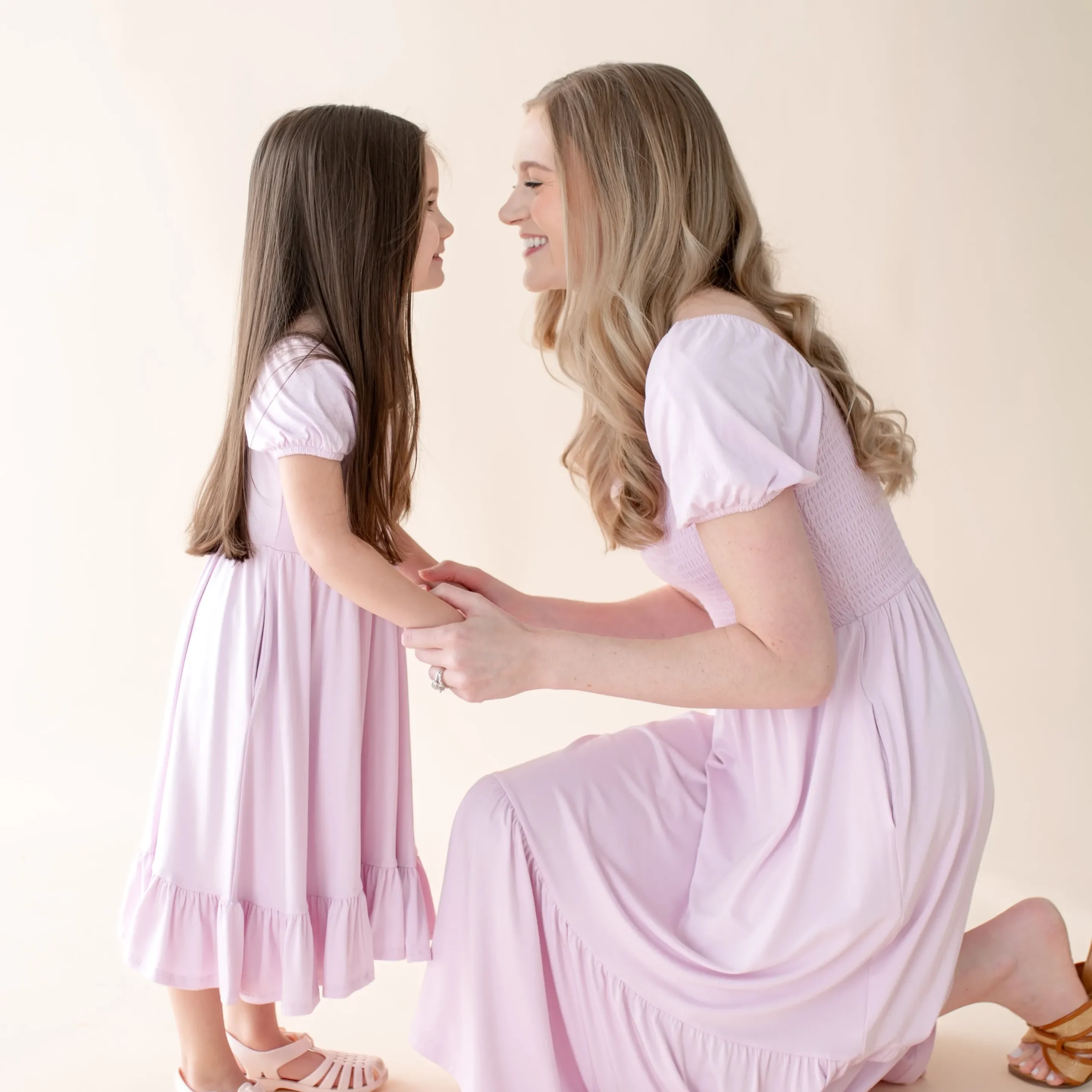 Puff Sleeve Twirl Dress in Thistle