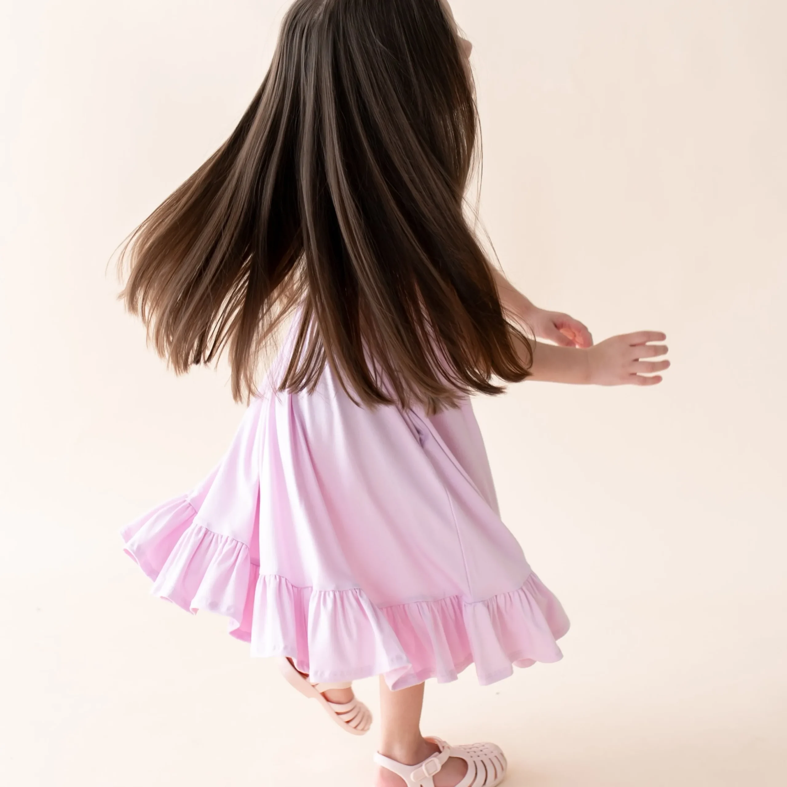 Puff Sleeve Twirl Dress in Thistle