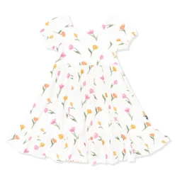Puff Sleeve Twirl Dress in Tulip