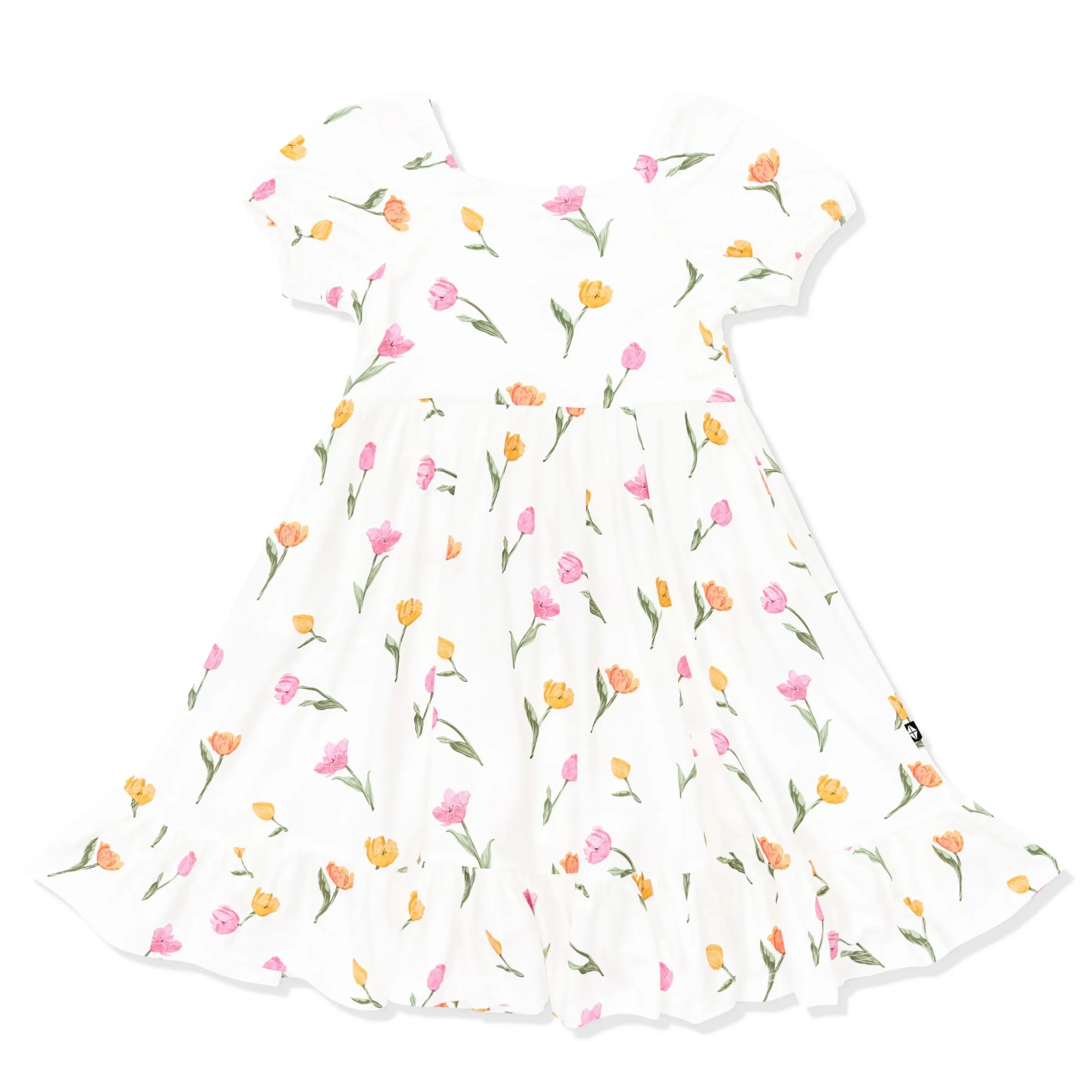 Puff Sleeve Twirl Dress in Tulip