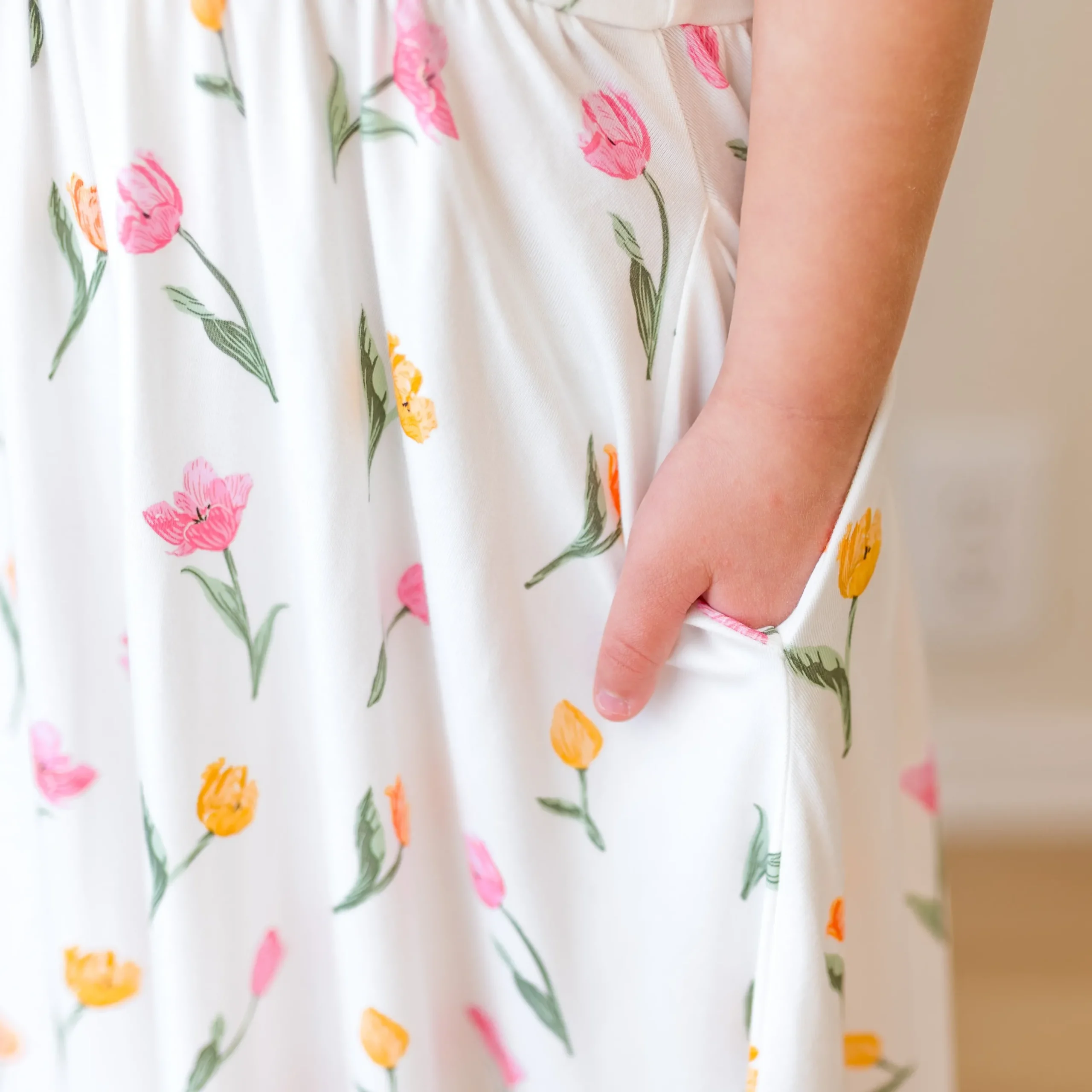 Puff Sleeve Twirl Dress in Tulip
