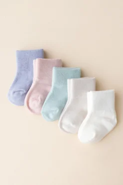 Quarter Socks Combo 5-Pack in Pastel