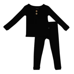 Ribbed Henley Set in Midnight