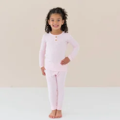 Ribbed Henley Set in Sakura