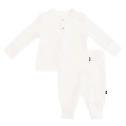 Ribbed Infant Henley Set in Cloud