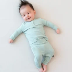 Ribbed Infant Henley Set in Sage