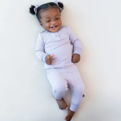 Ribbed Infant Henley Set in Taro