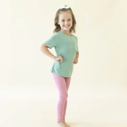 Ribbed Leggings in Apple Blossom