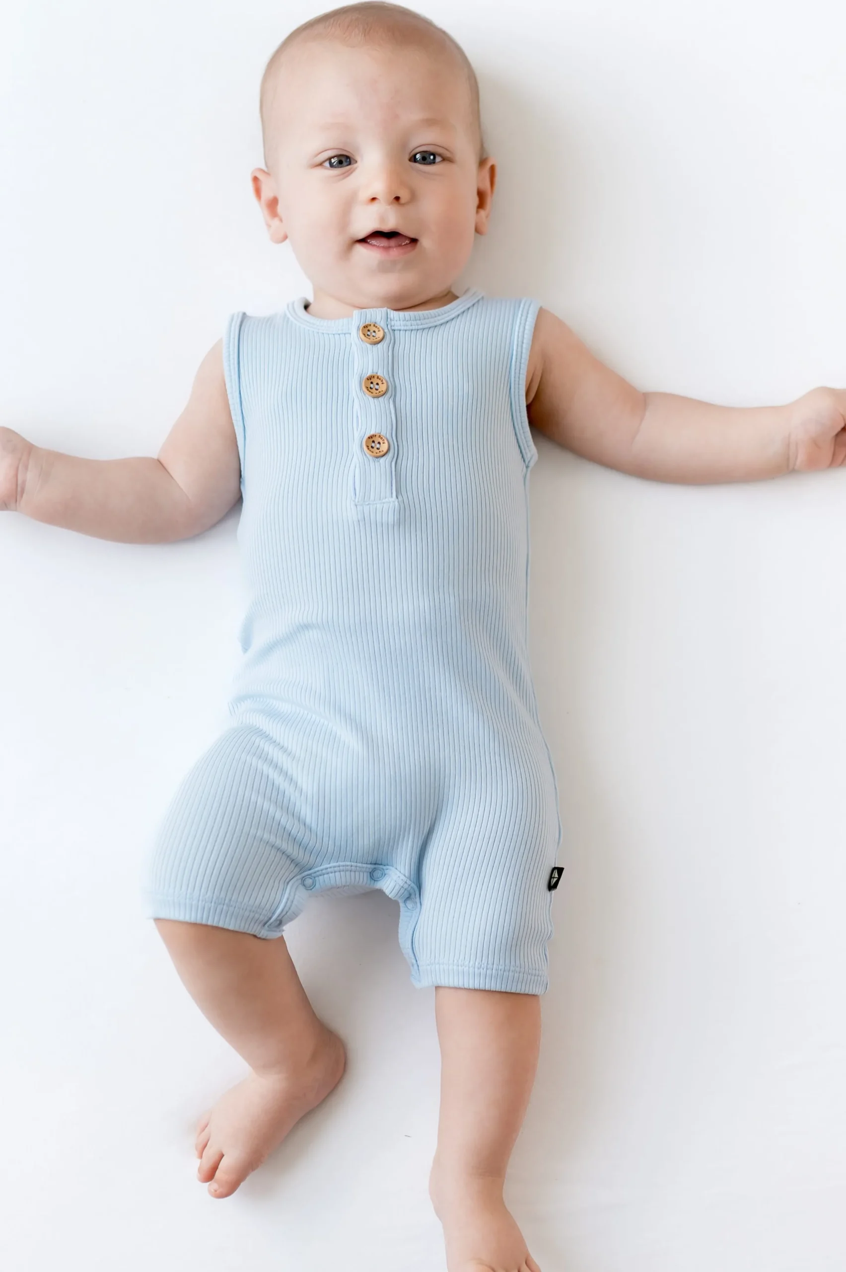 Ribbed Sleeveless Shortall in Breeze