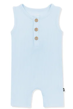 Ribbed Sleeveless Shortall in Breeze