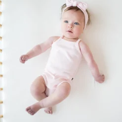 Ribbed Spaghetti Strap Bodysuit in Sakura
