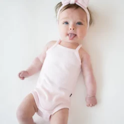Ribbed Spaghetti Strap Bodysuit in Sakura
