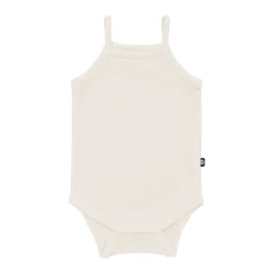 Ribbed Spaghetti Strap Bodysuit in Oat