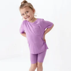 Ribbed Toddler Biker Shorts in Poi