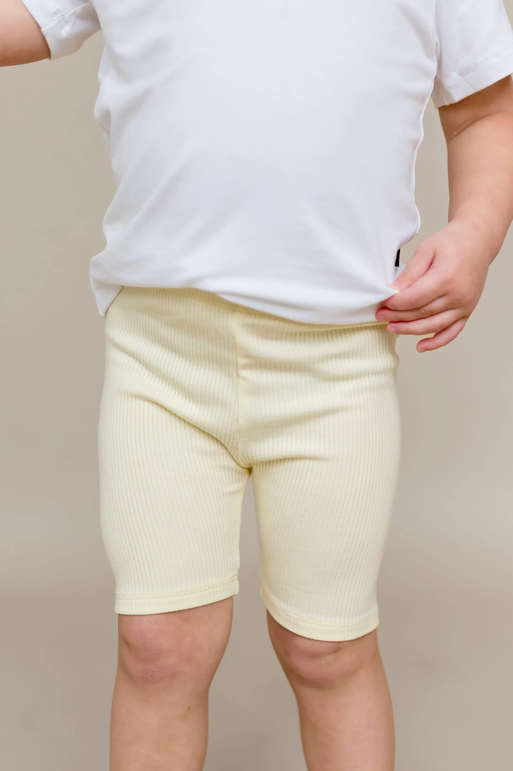 Ribbed Toddler Biker Shorts in Chamomile