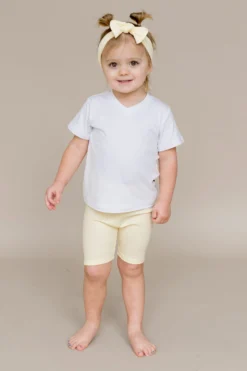 Ribbed Toddler Biker Shorts in Chamomile