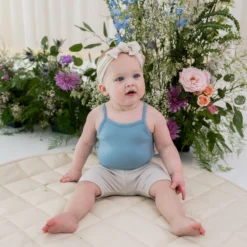 Ribbed Toddler Biker Shorts in Oat
