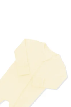 Ribbed Zipper Footie in Chamomile