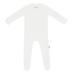 Ribbed Zipper Footie in Cloud