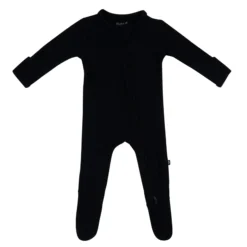 Ribbed Zipper Footie in Midnight